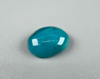 Gem Silica Cabochon: 2.21 ct, Teal Chrysocolla Chalcedony, Ray Mine in Arizona, Natural & Untreated