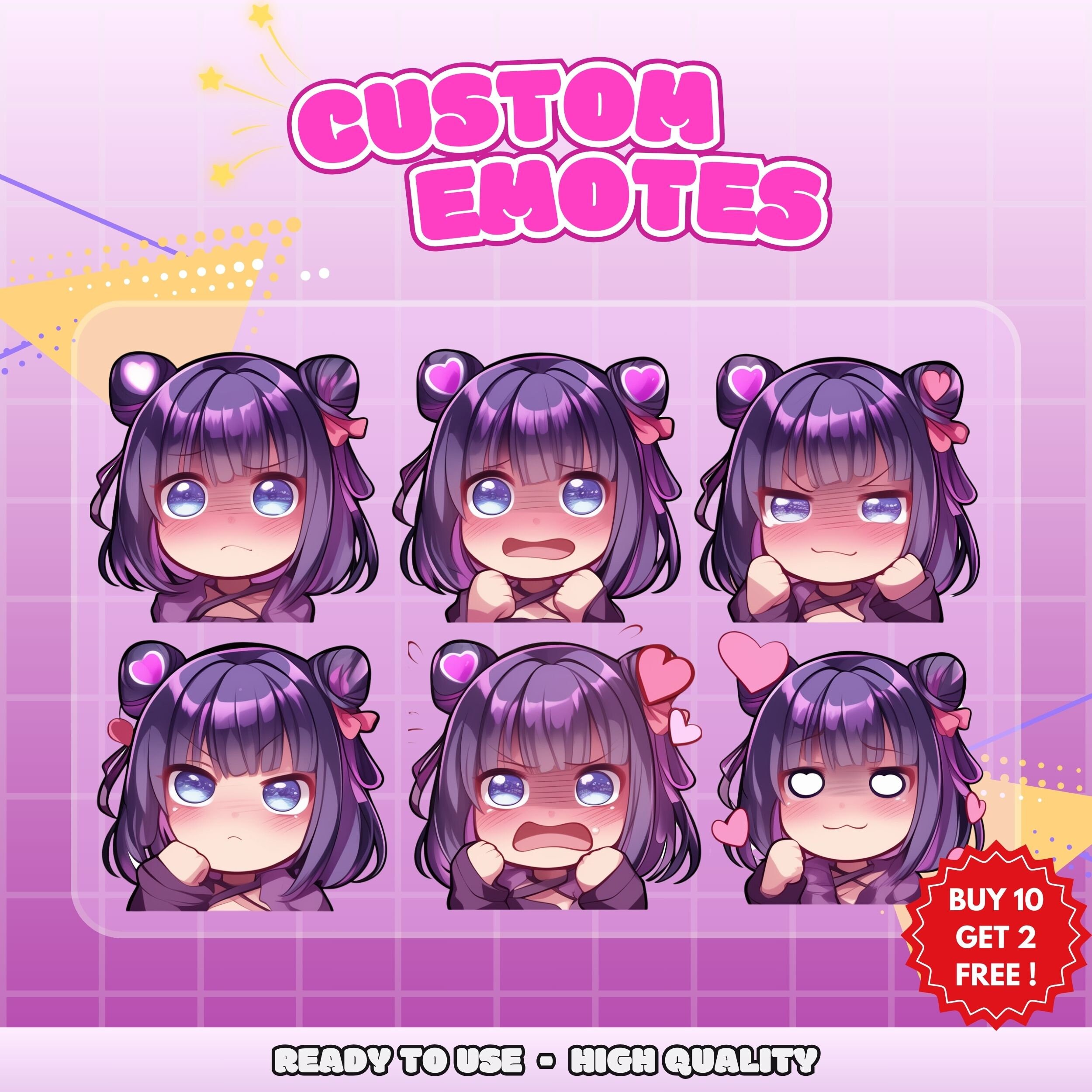 Custom Twitch Emotes, Emote, DISCORD EMOTES, Twitch, Animated Emote ...