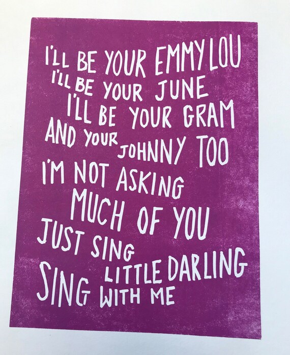 First Aid Kit emmylou Inspired Linocut Print 8x6 Etsy