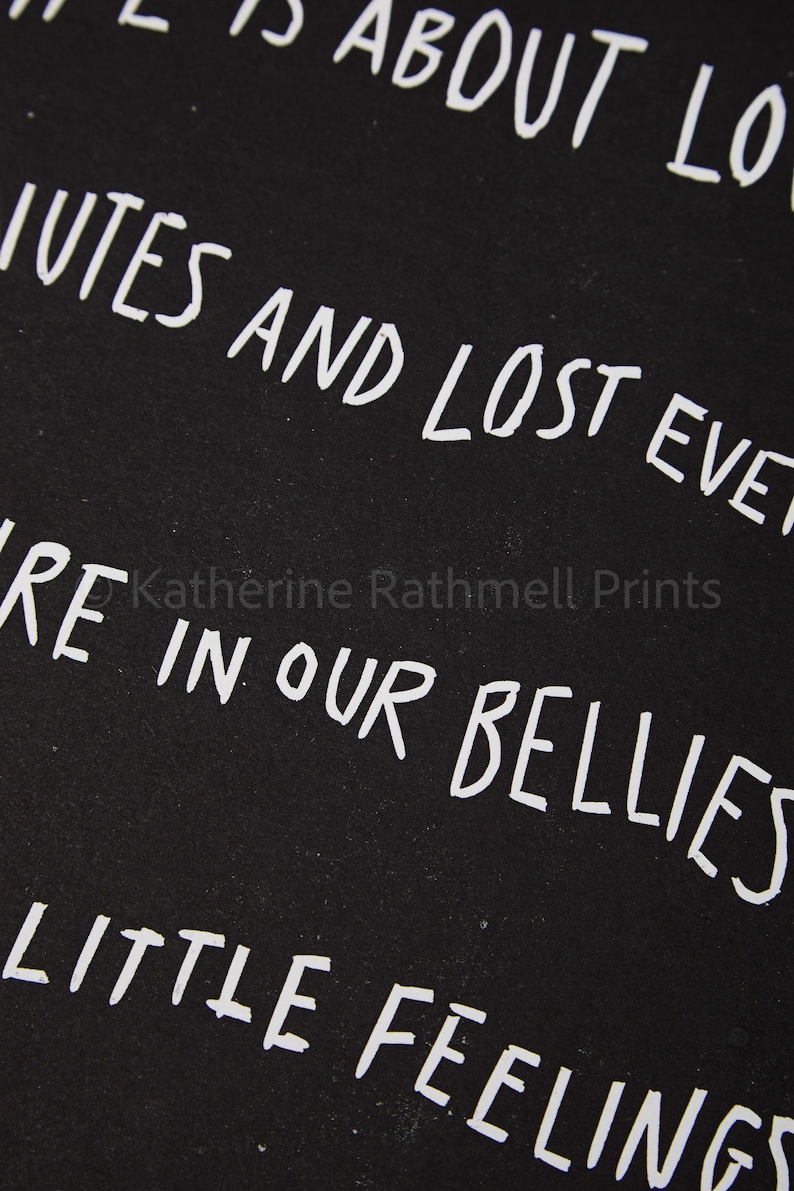 Frank Turner 'I knew prufrock before he got famous' lyrics inspired linocut print image 4