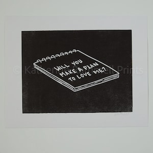 Bright Eyes ‘Make A Plan To Love Me’ lyrics inspired linocut print