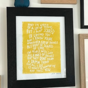 Yeah Yeah Yeahs secret song inspired linocut print