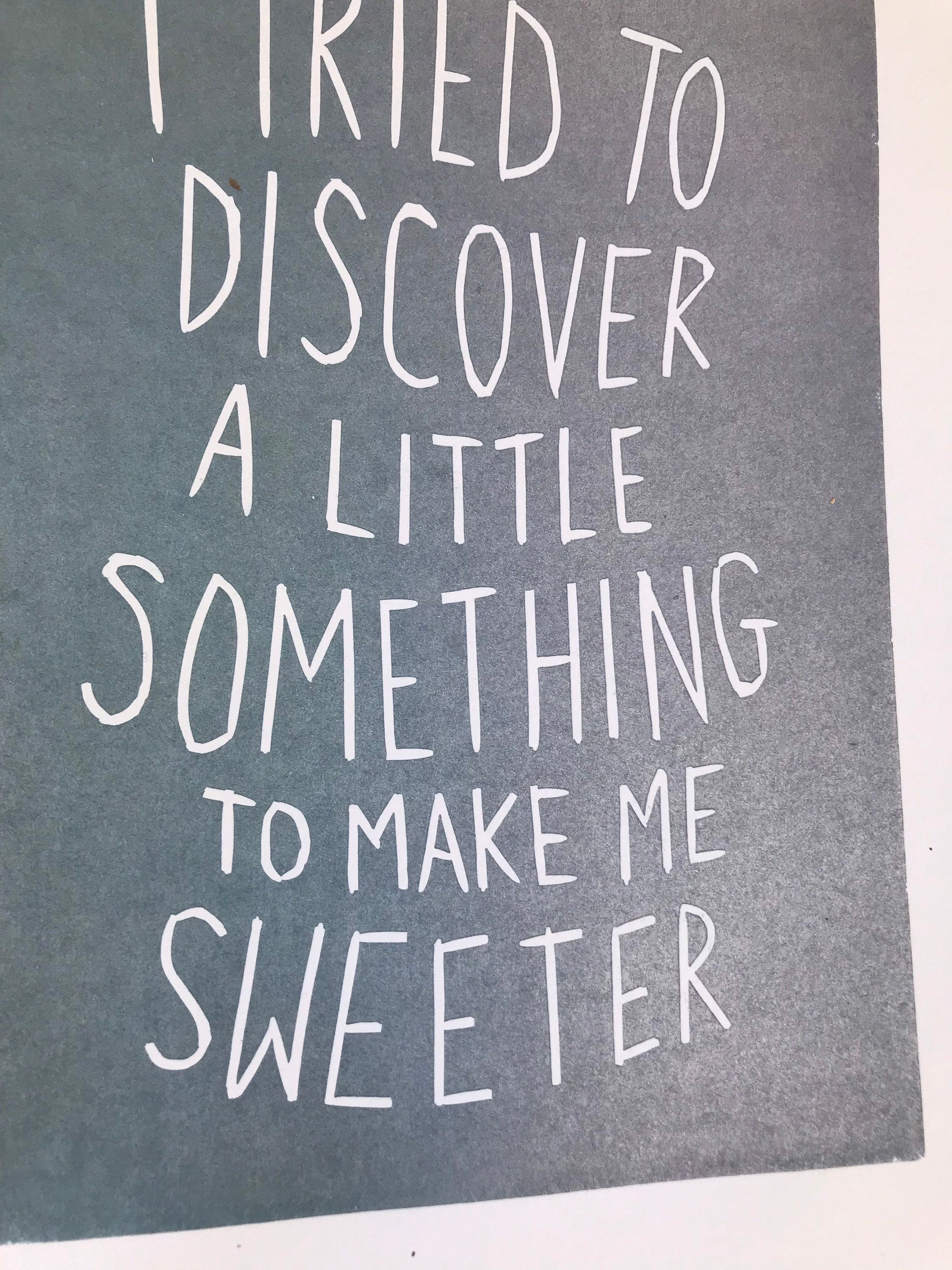 Erasure A Little Respect lyrics hand pulled linocut print sold by New