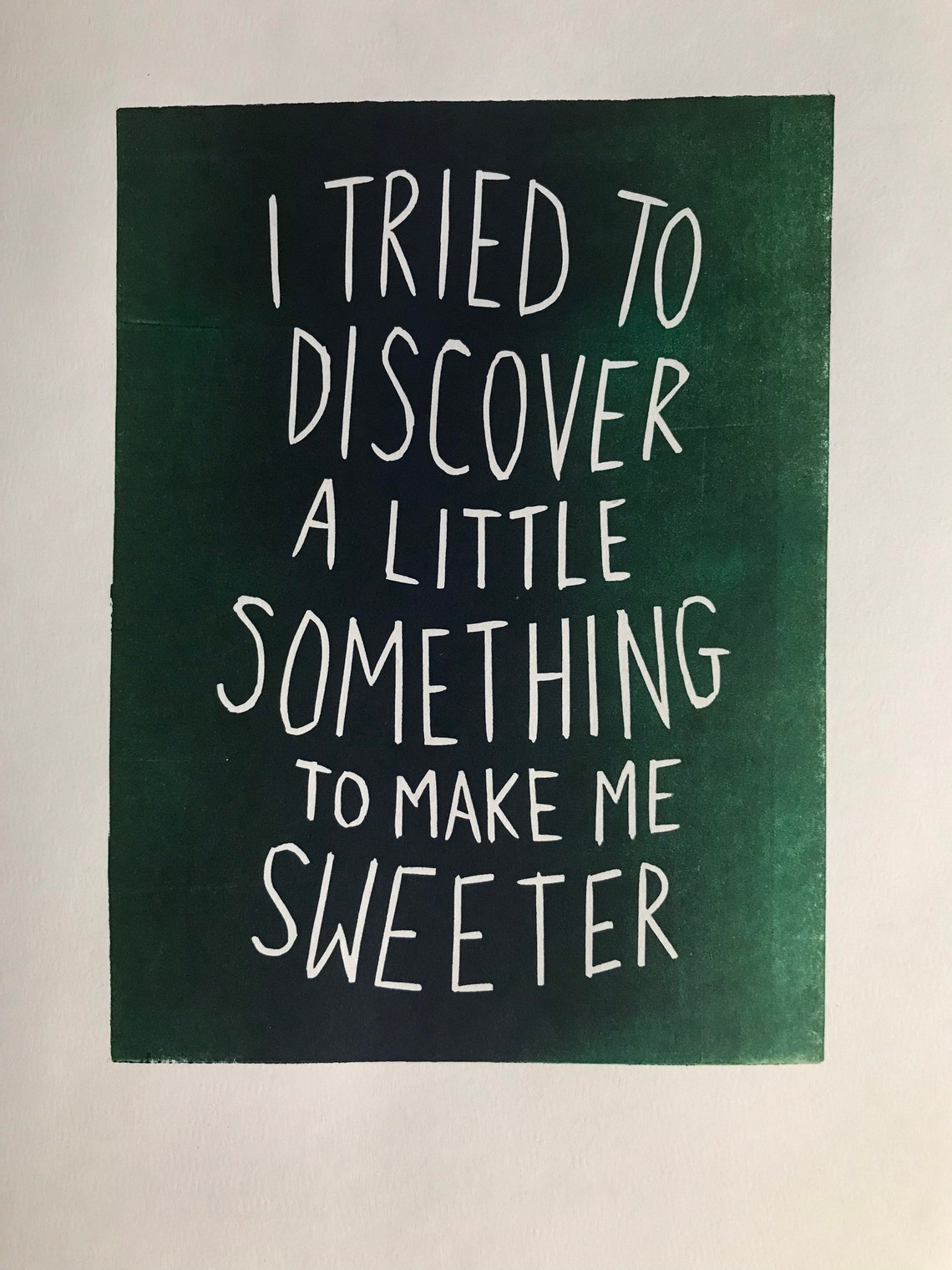 Erasure A Little Respect lyrics hand pulled linocut print | Etsy