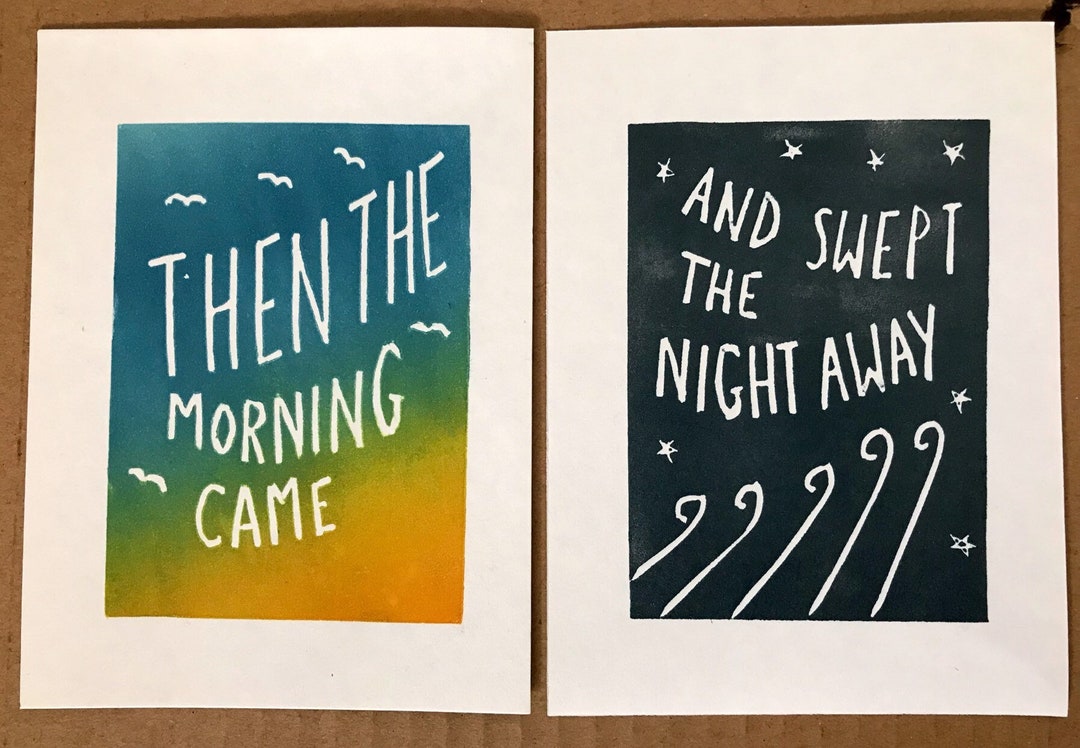 First Aid Kit I Found A Way Lyrics Inspired Linocut Two Etsy