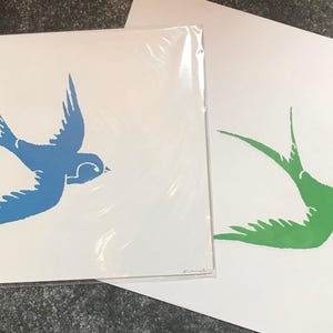 SUPER SECONDS Swallow laser cut wood prints
