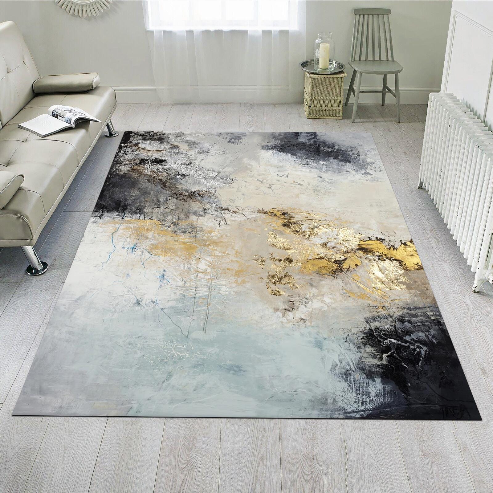 Dark Area Rug , Abstract Rug , Art Rug , Living Room Rug , Office Rug ...