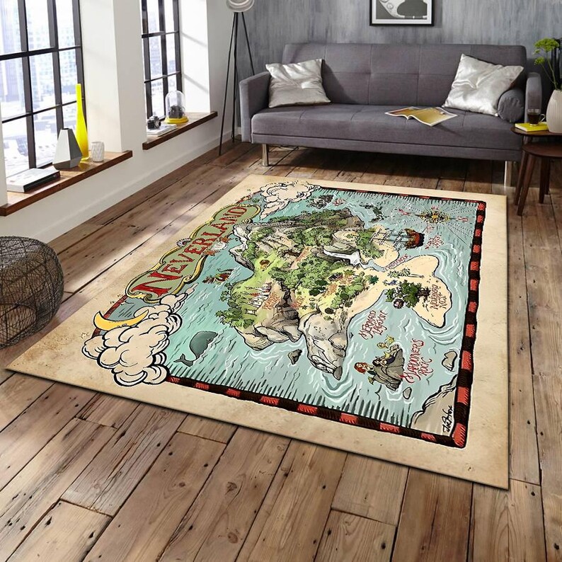 Pirate Rug , Treasure Map Rug , Colorful Rug , Map Carpet , Art Rug ...