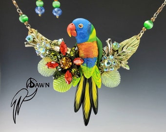 Rainbow Lory Designer Necklace Set