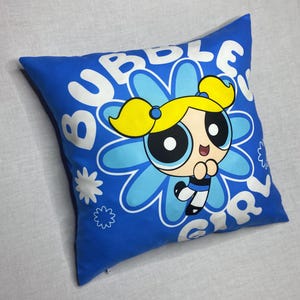 Almohada decorativa con diseño de burbujas de Las Chicas Superpoderosas, decoración única para el hogar, almohada de dibujos animados, almohada divertida, regalo único