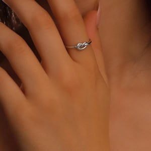 14K Gold Filled Love Knot Ring - Sterling Silver Stacking Ring