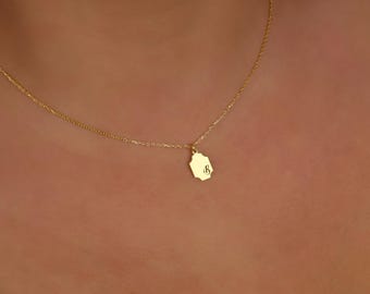 Sterling Silver Initial Necklace, Dainty Letter Pendant, Personalized Jewelry