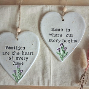 Personalised Floral Heart Decoration for Family and Home: Custom Quote Saying Keepsake Gift