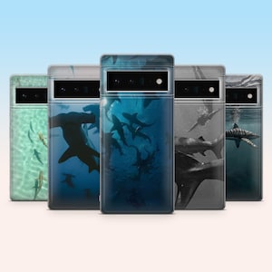 Shark Phone Case for Google Pixel – Ocean Predator Aesthetic, Great White & Hammerhead, Underwater Photography, Slim Clear Protective Cover