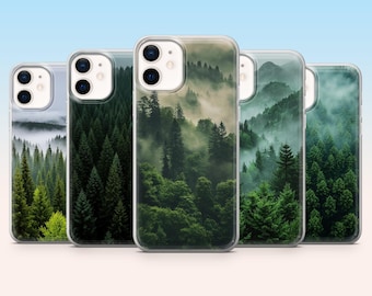 Green Nature Phone Case Forest Trees Cover for iPhone 17, 16, 15, 14, 13, 12, Samsung S25, S24Fe, S23, S22, A16, A56, A54, Pixel 10, 9Pro, 8