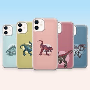 Jurassic Mood Phone Case Scary Dinosaur Cover for iPhone 16, 15, 14, 13, 12, 11, Samsung S25, S24, S23, S22, A16, A56, A54, Pixel 9, 9Pro, 8