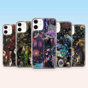 Witchy Phone Case Mystical Collage Cover for iPhone 17, 16, 15, 14, 13, 12, Samsung S25, S24Fe, S23, S22, A16, A56, A54, Pixel 10, 9Pro, 8A