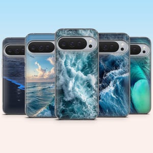 Ocean Waves Phone Case Beach Vibes Cover for Google Pixel 11, 10Pro, 9, 9Pro, 9A, 8A, 7A, 6A, Samsung S26, S25Fe, S24, A17, iPhone 17, 16