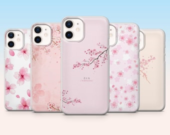 Pink Sakura Phone Case Japan Cherry Blossom Cover for iPhone 18Pro, 17, 16, 15, 14, Samsung S25, S24, S23, S22, A16, A56, A54, Pixel 11, 10