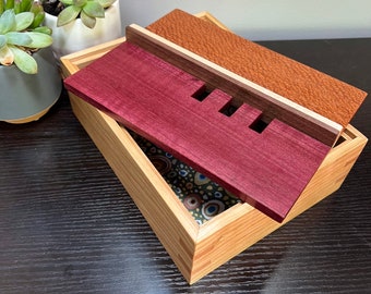 Rustic Modern Wood Box, Handmade wooden Box, Unique Artisan Box, Wooden Keepsake Box, Decorative handmade box, entryway box for keys 6x8”