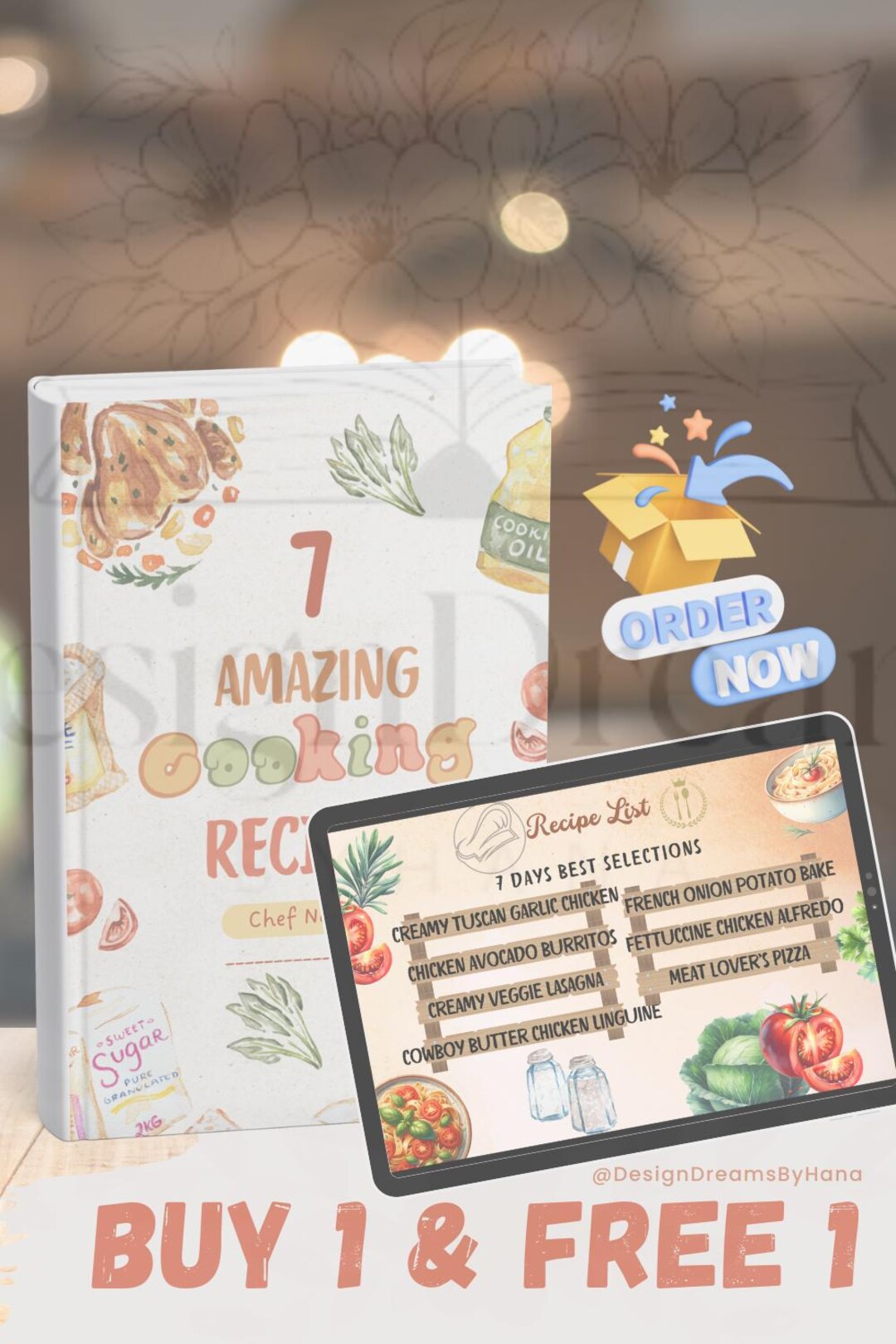 7 Amazing Cooking Recipes | Digital Cookbook Template | Printable ...