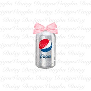 Diet Pepsi Can with Bow PNG | Cute Digital Download | Bow Graphic Art | Sublimation Design | Diet Pepsi Clipart