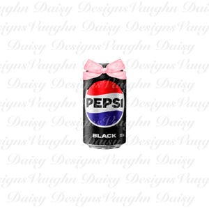 Pepsi Zero Can with Bow PNG | Cute Digital Download | Bow Graphic Art | Sublimation Design | Pepsi Clipart