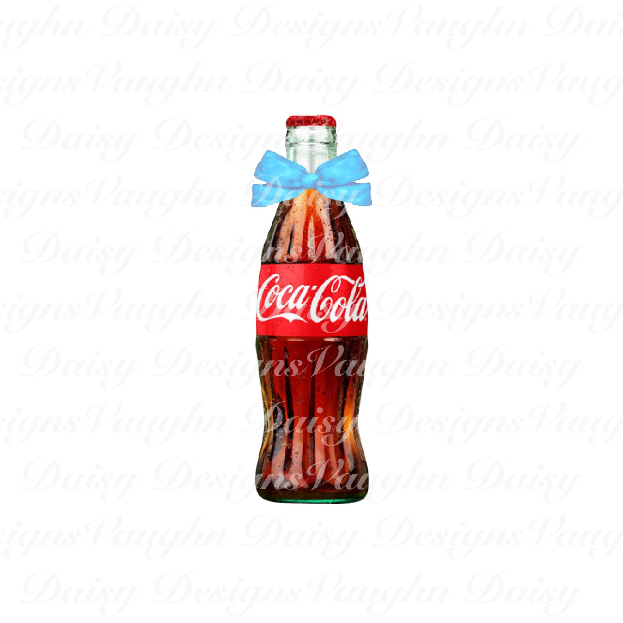 Vintage Coke Bottle With Blue Bow PNG | Retro Sublimation Design ...
