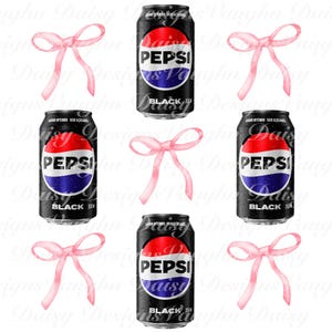 Preppy Coquette Bow Zero Pepsi PNG | Instant Digital Download