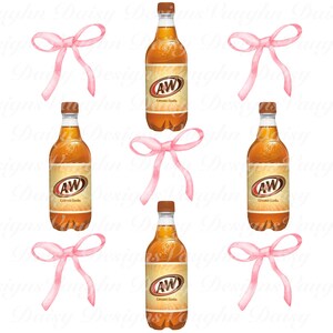 Preppy A&W with Pink Bow PNG | Cute Digital Download | Bow Graphic Art | Sublimation Design