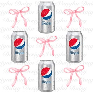Preppy Coquette Bow Diet Pepsi PNG | Instant Digital Download
