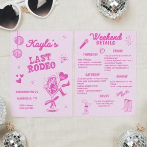Disco Cowgirl Invitation Last Rodeo Bachelorette Invite Nashville Itinerary Template Austin Bachelorette Weekend Itinerary Digital Download