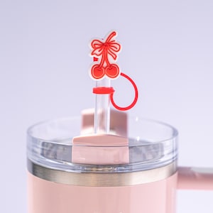 Cute Straw Cover For Tumbler Cherry Silicone Straw Topper 10mm Party Favor for Shower Cherry Straw Cover Tumbler Accessories Straw Cap
