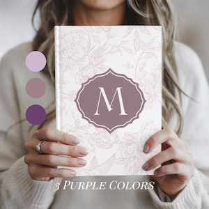 Monogram Notebook Bridesmaid Proposal Gift Lavender Journal Gift Custom Name Journal Purple Personalized Journal for Mom Daughter Gift