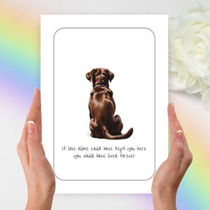 Schokolade Labrador Retriever Beileid Karte, Chocolate Labrador Sympathie Karte, Chocolate Labrador personalisiertes Geschenk, Haustier Beileid, Haustier Sympathie