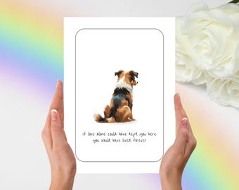 Australian Shepherd Sympathy Card, Pet Condolence Card, Folded Card, Pet Gift, Sympathy, Condolence Gift, Grief Card, Australian Shepherd