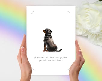 Rottweiler Sympathy Card, Rottweiler Condolence Gift, Personalized Rottweiler Gift, Rottie Gift, Pet Condolence Card, Pet Sympathy Gift