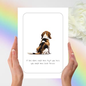 Beagle Beileid Karte, Haustier Beileid Karte, gefaltete Karte, Haustier Geschenk, Sympathie, Beileid Geschenk, Trauer, Beagle Hund, Beagle, Hund Sympathie Karte