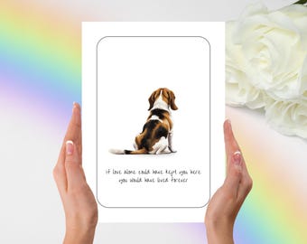 Beagle Sympathy Card, Pet Condolence Card, Folded Card, Pet Gift, Sympathy, Condolence Gift, Grief, Beagle dog, Beagle, Dog sympathy card