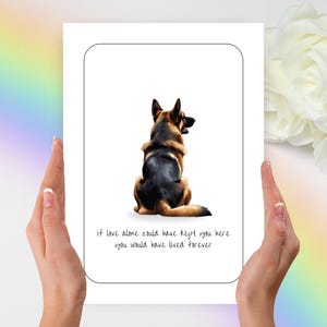 Beileidskarte Deutscher Schäferhund, Beileid, Beileid, Personalzied Hundegeschenk, Personalisierte Hundekarte, Deutscher Schäferhund