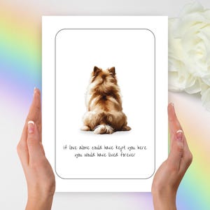 Pommern Beileidskarte, Pommern Beileid Karte, personalisierte Hundekarte, Pommern Geschenk, Haustier Beileid Karte, Pommern Hund, Hundeliebhaber