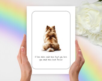 Pomeranian Sympathy Card, Pomeranian Condolence Card, Personalized Dog Card, Pomeranian Gift, Pet Condolence Card, Pomeranian Dog, Dog Lover
