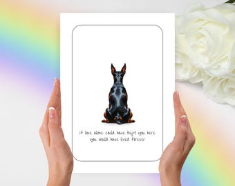 Doberman Pinscher Sympathy Card, Doberman Pinscher Condolence Card, Personalized Dog Gift, Sympathy Gift, Condolence Gift, Personalized Card