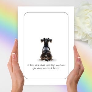Zwergschnauzer Beileid Karte, Zwergschnauzer Beileid Karte, personalisierte Beileid Karte, personalisierte Hunde Geschenk, Schnauzer Karte