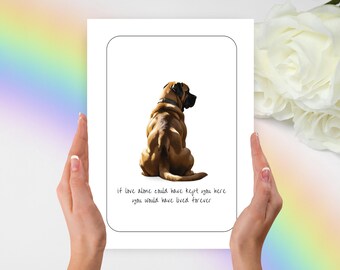 Mastiff Sympathy Card, Mastiff Condolence Card, Dog Sympathy Card, Pet Condolence Card, Personalized Pet Gift, Personalized Dog Gift, Mastif