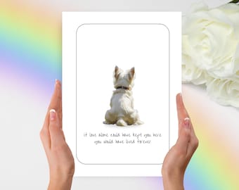 West Highland White Terrier Sympathy Card, White Terrier Condolence Card, West Highland White Terrier, Personalzied Terrier Card, Terrier