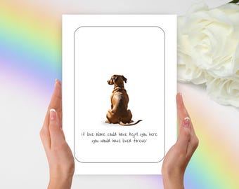 Rhodesian Ridgeback Sympathy Card, Rhodesian Ridgeback Gift, Personalized Dog Card, Dog Sympathy Card, Pet Condolence Card, Folded Card