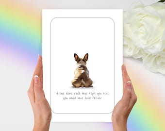French Bulldog Sympathy Card, French Bulldog Condolence, Frenchie Sympathy Card, Pet Condolence Card, Personalized Card, Frenchie Gift, Dog