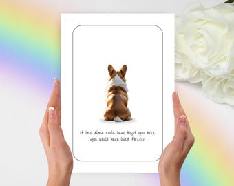 Pembroke Welsh Corgi Sympathy Card, Welsh Corgi Sympathy Card, Corgi Gift, Personalized Corgi Card, Pet Loss Card, Welsh Corgi Card, Corgi