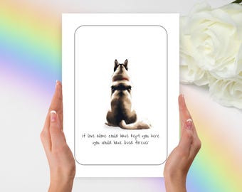 Husky Sympathy Card, Siberian Husky Sympathy Card, Husky Condolence Card, Siberian Husky Condolence Card, Pet Sympathy Card, Husky Gift, Dog